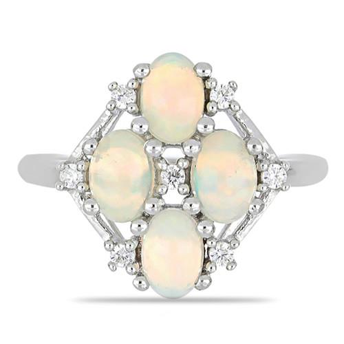 BUY REAL ETHIOPIAN OPAL MULTI GEMSTONE RING IN STERLING SILVER